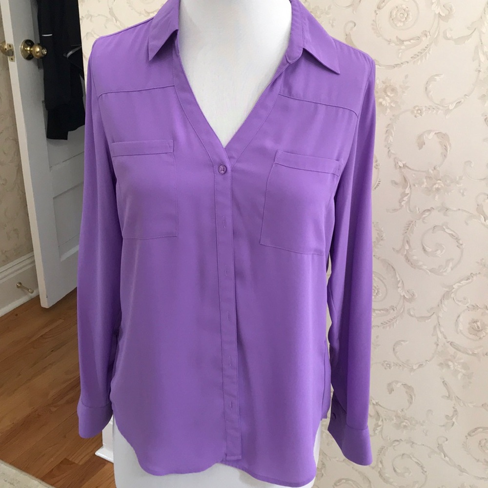 Express purple Portofino Button down. Size M